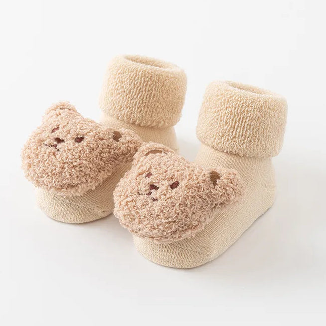 Baby Bear Socks – Warm Fuzzy Soft Non-Slip Socks (0–3Y)