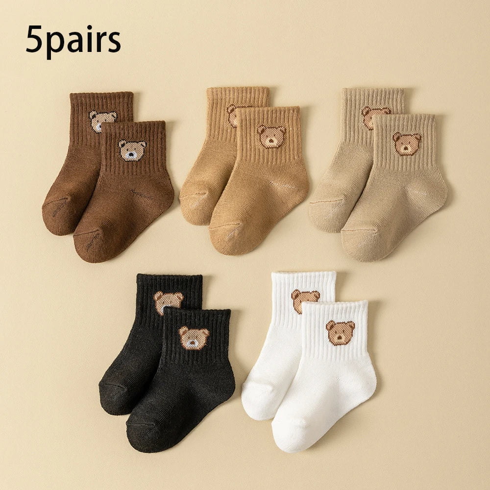 Baby Bear Socks – Soft Warm Cotton Socks 5 Pack (0–5Y)