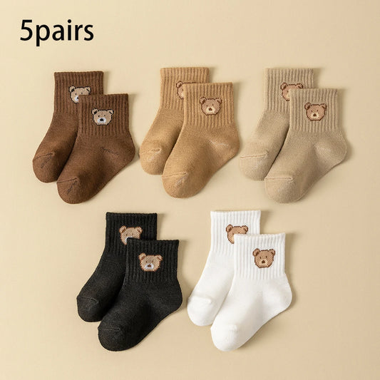 Baby Bear Socks – Soft Warm Cotton Socks 5 Pack (0–5Y)
