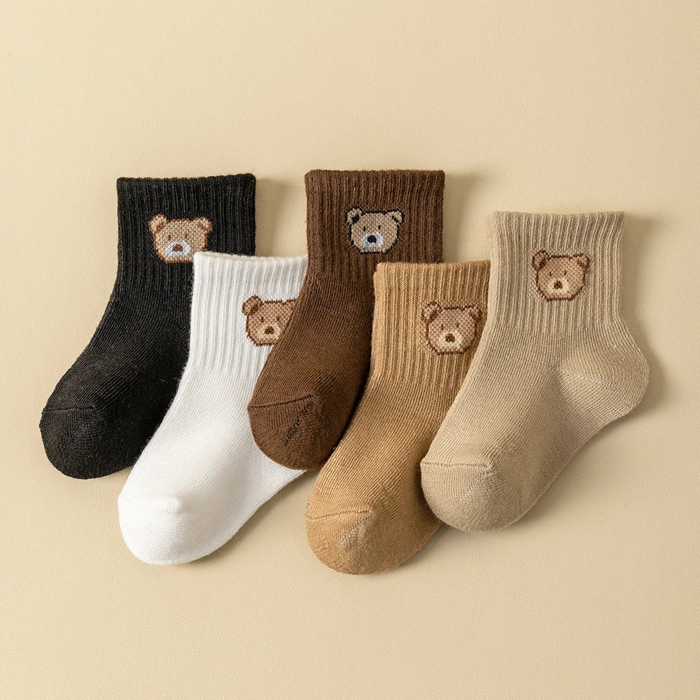 Baby Bear Socks – Soft Warm Cotton Socks 5 Pack (0–5Y)