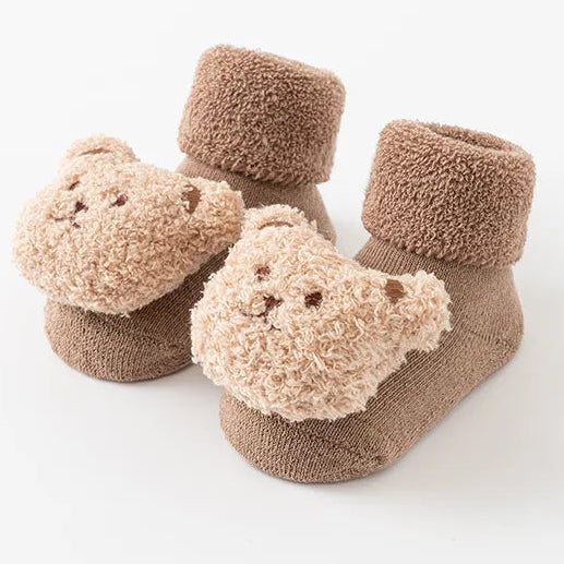 Baby Bear Socks – Warm Fuzzy Soft Non-Slip Socks (0–3Y)