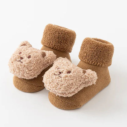 Baby Bear Socks – Warm Fuzzy Soft Non-Slip Socks (0–3Y)