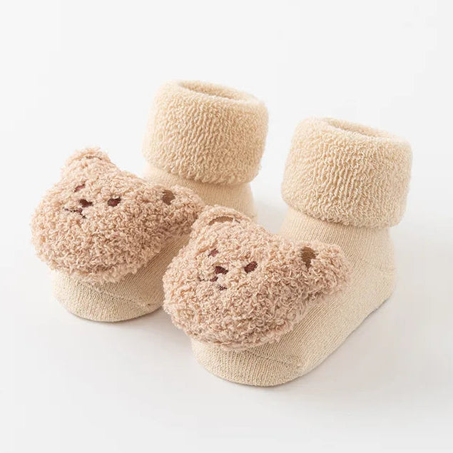 Baby Bear Socks – Warm Fuzzy Soft Non-Slip Socks (0–3Y)