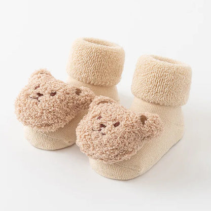 Baby Bear Socks – Warm Fuzzy Soft Non-Slip Socks (0–3Y)