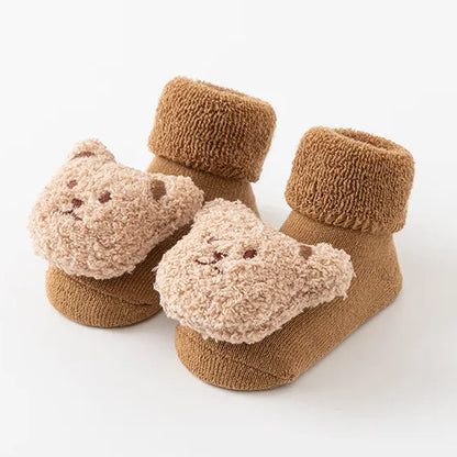 Baby Bear Socks – Warm Fuzzy Soft Non-Slip Socks (0–3Y)