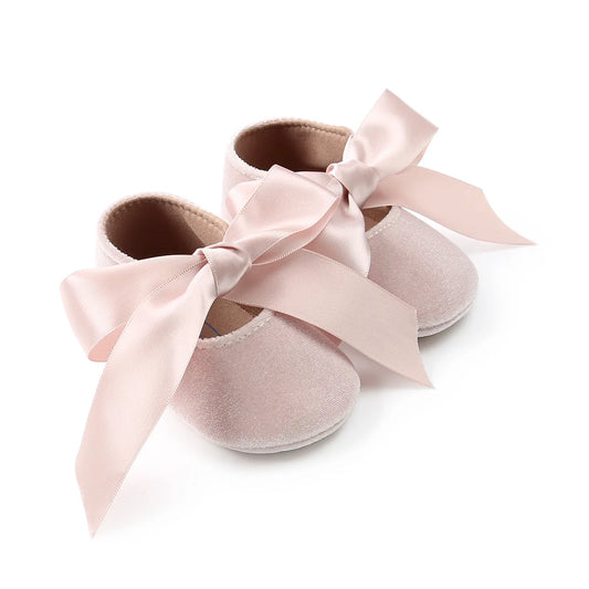 Baby Girl Dress Shoes – Soft Sole Princess Bow Shoes (0–18M)