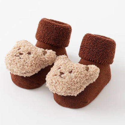 Baby Bear Socks – Warm Fuzzy Soft Non-Slip Socks (0–3Y)