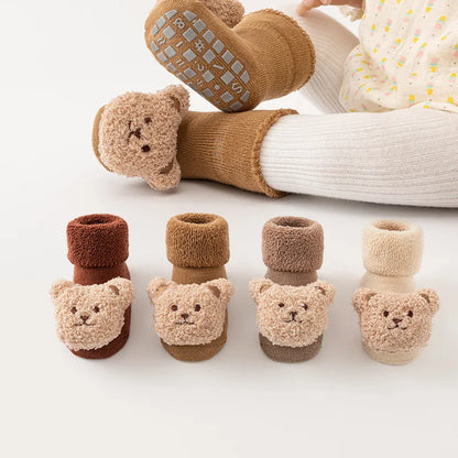 Baby Bear Socks – Warm Fuzzy Soft Non-Slip Socks (0–3Y)