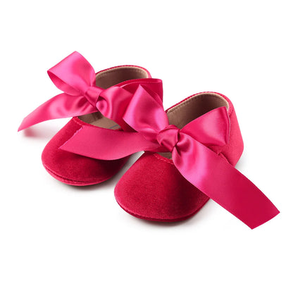 Baby Girl Dress Shoes – Soft Sole Princess Bow Shoes (0–18M)